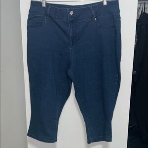 Dark Blue Denim Capris